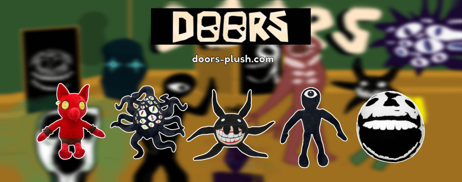 Doors Plush Official Roblox Doors Stuffed Animal Store Doors Plush Banner 1536x606 